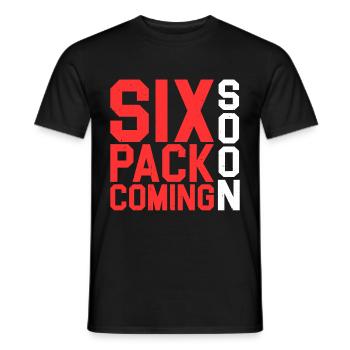 Six Pack à venir 28 - T-shirt homme - noir - Devant - AI Model Male 178 light (178cm)