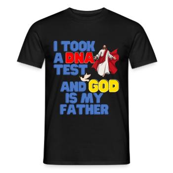 J’ai fait un test ADN et Dieu est mon père 25 - T-shirt homme - noir - Devant - AI Model Male 178 light (178cm)