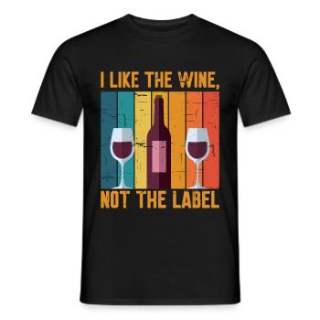 J’aime le vin, pas l’étiquette 15 - T-shirt homme - noir - Devant - AI Model Male 178 light (178cm)