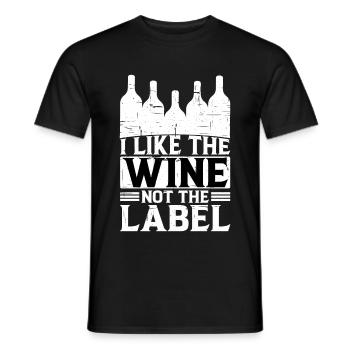J’aime le vin, pas l’étiquette 16 - T-shirt homme - noir - Devant - AI Model Male 178 light (178cm)