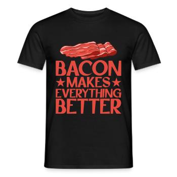 Bacon Makes Everything Better 13 - Men's T-Shirt - black - Front - AI Model Male 178 light (178cm)