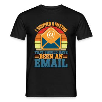 I Survived Another Meeting 10 - Men's T-Shirt - black - Front - AI Model Male 178 light (178cm)