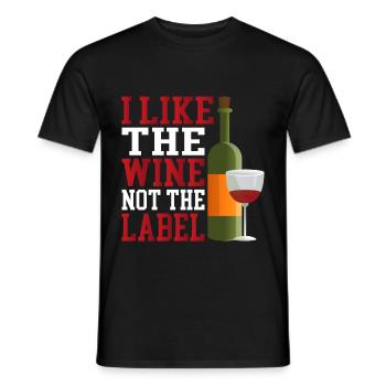 J’aime le vin, pas l’étiquette 17 - T-shirt homme - noir - Devant - AI Model Male 178 light (178cm)