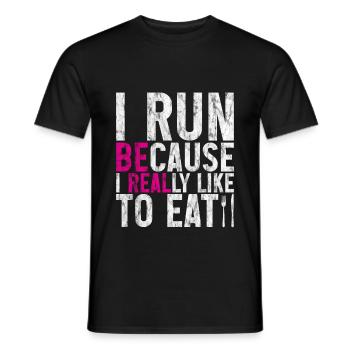 Je cours parce que j’aime vraiment manger 2 - T-shirt homme - noir - Devant - AI Model Male 178 light (178cm)