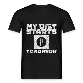My Diet Starts Tomorrow 2 - Men's T-Shirt - black - Front - AI Model Male 178 light (178cm)