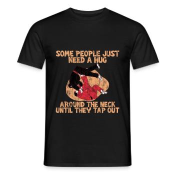 Some People Just Need A Hug Around The Neck 2 - Männer T-Shirt - Schwarz - Vorne - AI Model Male 178 light (178cm)