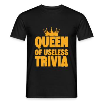 Queen Of Useless Trivia 3 - Men's T-Shirt - black - Front - AI Model Male 178 light (178cm)