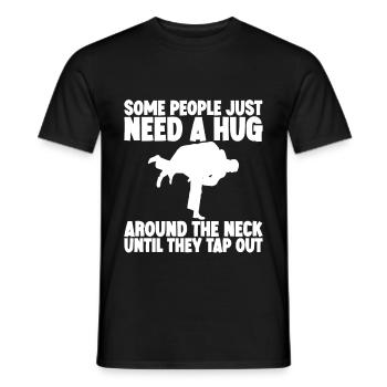 Some People Just Need A Hug Around The Neck 1 - Männer T-Shirt - Schwarz - Vorne - AI Model Male 178 light (178cm)