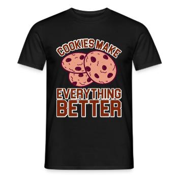 Cookies Make Everything Better 5 - Men's T-Shirt - black - Front - AI Model Male 178 light (178cm)