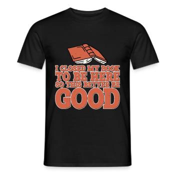 J’ai fermé mon livre to Be Here 10 - T-shirt homme - noir - Devant - AI Model Male 178 light (178cm)