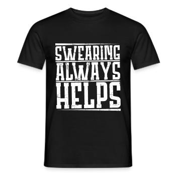 Swearing Always Helps 4 - Männer T-Shirt - Schwarz - Vorne - AI Model Male 178 light (178cm)