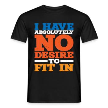 Je n’ai absolument aucune envie de m’intégrer - T-shirt homme - noir - Devant - AI Model Male 178 light (178cm)