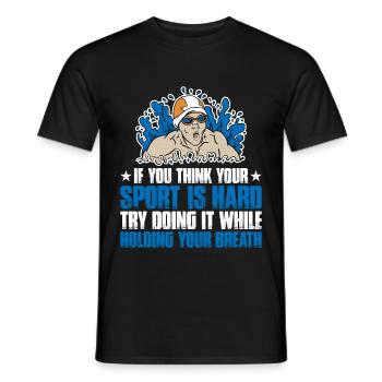 Try doing it while holding your breath 3 - Men's T-Shirt - black - Front - AI Model Male 178 light (178cm)