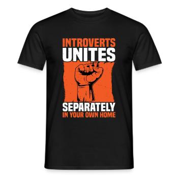 Introverts Unites Separately In Your Own Home - Men's T-Shirt - black - Front - AI Model Male 178 light (178cm)
