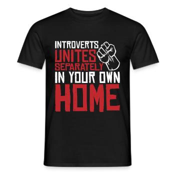 Introvertis s’unit séparément dans votre propre maison 3 - T-shirt homme - noir - Devant - AI Model Male 178 light (178cm)