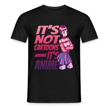 Ce ne sont pas des dessins animés, c’est de l’anime 3 - T-shirt homme - noir - Devant - AI Model Male 178 light (178cm)