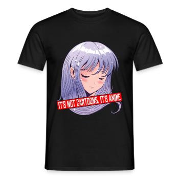 Ce ne sont pas des dessins animés, c’est de l’anime 4 - T-shirt homme - noir - Devant - AI Model Male 178 light (178cm)