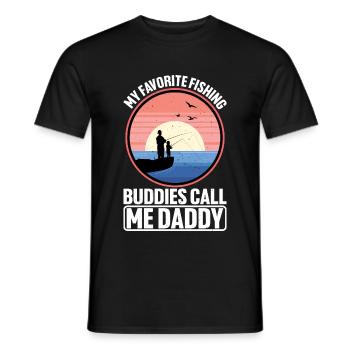 My Favorite Fishing Buddies Call Me Daddy 3 - Men's T-Shirt - black - Front - AI Model Male 178 light (178cm)