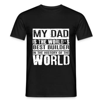 My Dad Is The World's Best Builder 2 - Men's T-Shirt - black - Front - AI Model Male 178 light (178cm)