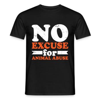 No Excuse For Animal Abuse 6 - Men's T-Shirt - black - Front - AI Model Male 178 light (178cm)