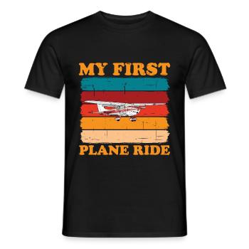 My First Plane Ride 47 - Männer T-Shirt - Schwarz - Vorne - AI Model Male 178 light (178cm)
