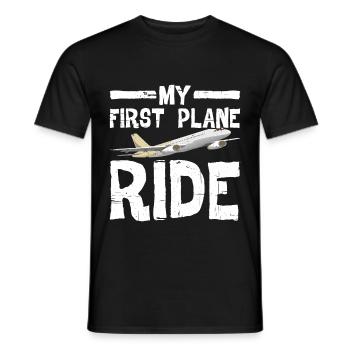 My First Plane Ride 46 - Men's T-Shirt - black - Front - AI Model Male 178 light (178cm)