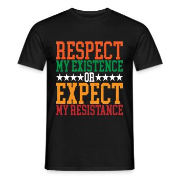 Respectez mon existence ou attendez-vous à ma résistance 13 - T-shirt homme - noir - Devant - AI Model Male 178 light (178cm)
