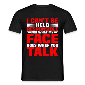 For What My Face Does When You Talk 1 - Men's T-Shirt - black - Front - AI Model Male 178 light (178cm)