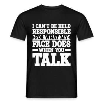 Pour ce que mon visage fait quand tu parles 2 - T-shirt homme - noir - Devant - AI Model Male 178 light (178cm)