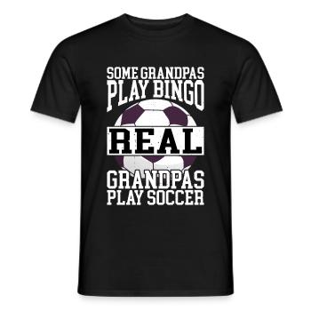 Grandpas Play Bingo Real Grandpas Play Soccer - Men's T-Shirt - black - Front - AI Model Male 178 light (178cm)