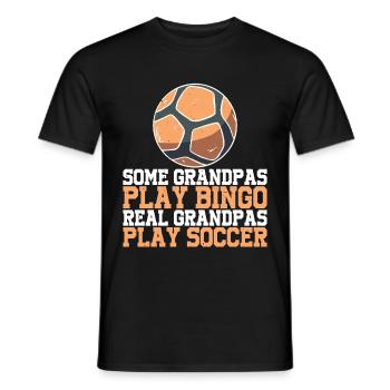Grandpas Play Bingo Real Grandpas Play Soccer 3 - Men's T-Shirt - black - Front - AI Model Male 178 light (178cm)