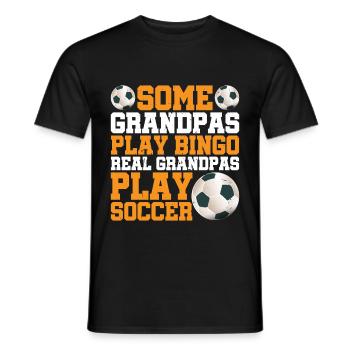 Grandpas Play Bingo Real Grandpas Play Soccer 2 - Men's T-Shirt - black - Front - AI Model Male 178 light (178cm)