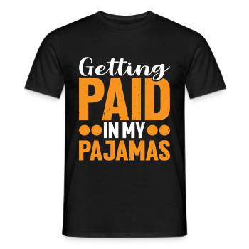 Être payé en pyjama - T-shirt homme - noir - Devant - AI Model Male 178 light (178cm)