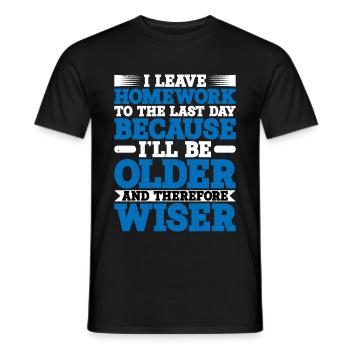 Je laisse les devoirs au dernier jour - T-shirt homme - noir - Devant - AI Model Male 178 light (178cm)