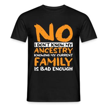 Non, je ne connais pas mon ascendance 2 - T-shirt homme - noir - Devant - AI Model Male 178 light (178cm)