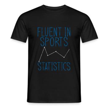 Fluent In Sports Statistics 2 - Men's T-Shirt - black - Front - AI Model Male 178 light (178cm)