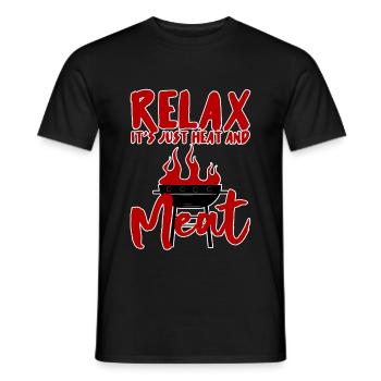 Relax, It's Just Heat And Meat 4 - Men's T-Shirt - black - Front - AI Model Male 178 light (178cm)