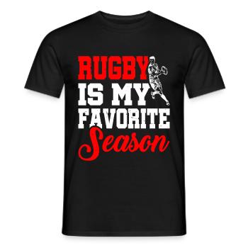 Rugby Is My Favorite Season - Men's T-Shirt - black - Front - AI Model Male 178 light (178cm)