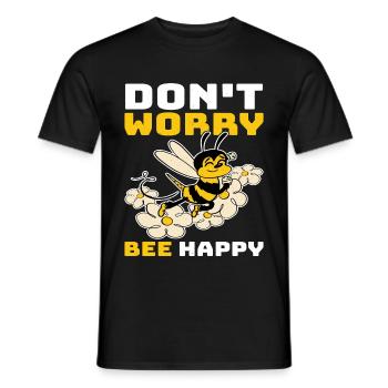 Don't Worry Bee Happy 33 - Men's T-Shirt - black - Front - AI Model Male 178 light (178cm)