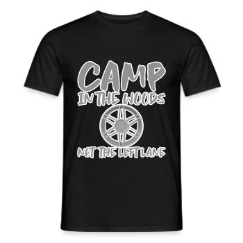 Campez dans les bois, pas sur la voie de gauche - T-shirt homme - noir - Devant - AI Model Male 178 light (178cm)
