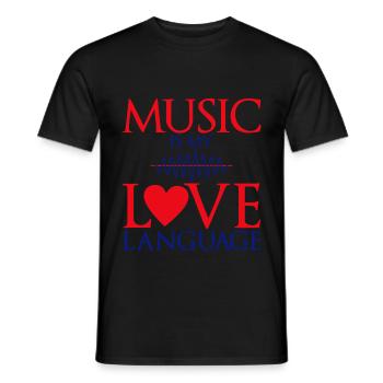 Music Is My Love Language - Men's T-Shirt - black - Front - AI Model Male 178 light (178cm)