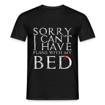 Désolé, je ne peux pas avoir de plans avec mon lit 4 - T-shirt homme - noir - Devant - AI Model Male 178 light (178cm)