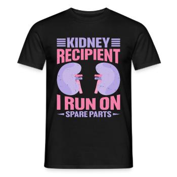 Kidney Recipient, I Run On Spare Parts 11 - Men's T-Shirt - black - Front - AI Model Male 178 light (178cm)