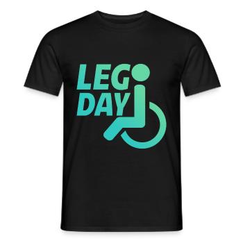 Leg Day Fauteuil roulant handicapé 22 - T-shirt homme - noir - Devant - AI Model Male 178 light (178cm)