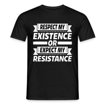 Respectez mon existence ou attendez-vous à ma résistance 17 - T-shirt homme - noir - Devant - AI Model Male 178 light (178cm)