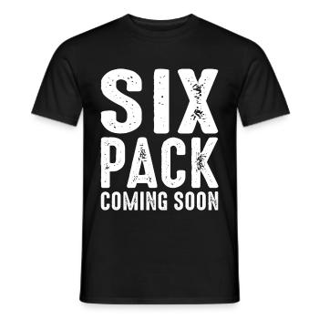 Six Pack à venir 43 - T-shirt homme - noir - Devant - AI Model Male 178 light (178cm)