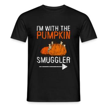 I'm With The Pumpkin Smuggler 3 - Männer T-Shirt - Schwarz - Vorne - AI Model Male 178 light (178cm)