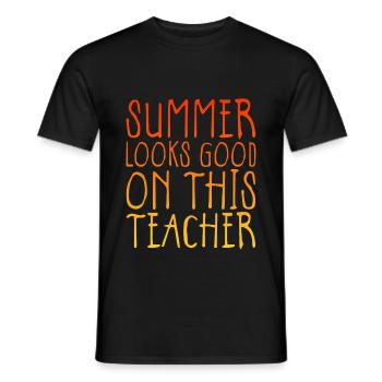 Summer Looks Good On This Teacher 4 - Men's T-Shirt - black - Front - AI Model Male 178 light (178cm)