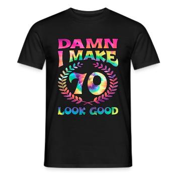 Bon sang, je fais 70 bien paraître - T-shirt homme - noir - Devant - AI Model Male 178 light (178cm)