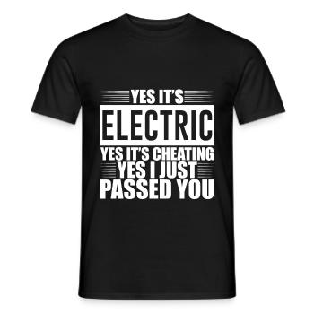 C’est électrique, c’est de la triche, je viens de te dépasser 4 - T-shirt homme - noir - Devant - AI Model Male 178 light (178cm)